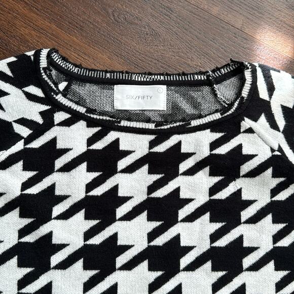 Six Fifty NWT Modesty with Style Top Black & White Houndstooth Size L - Picture 4 of 8